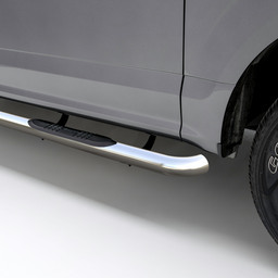 3" Round Polished Stainless Side Bars, Select Ford F-150 to F-550 Super Duty