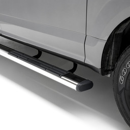 6" x 53" Polished Stainless Oval Side Bars, Select Toyota Tundra