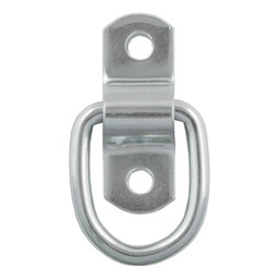 Curt 1" x 1-1/4" Surface-Mounted Tie-Down D-Ring (1,200 lbs, Clear Zinc) - 83730