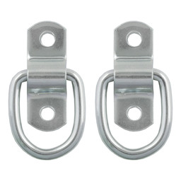 Curt 1" x 1-1/4" Surface-Mounted Tie-Down D-Rings (1,200 lbs, Clear Zinc, 2-Pack) - 83731