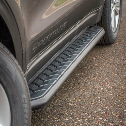 AeroTread 5" x 70" Black Stainless Running Boards, Select Toyota 4Runner