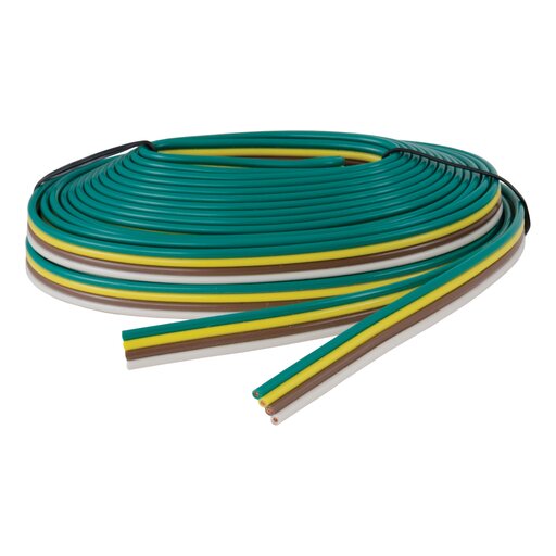 Curt Bonded 4-Way Trailer Wiring (16 Wire Gauge, 25' Spool) - 57001