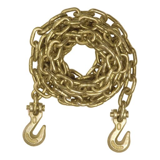 Curt 14' Transport Binder Safety Chain with 2 Clevis Hooks (18,800 lbs, Yellow Zinc) - 80305