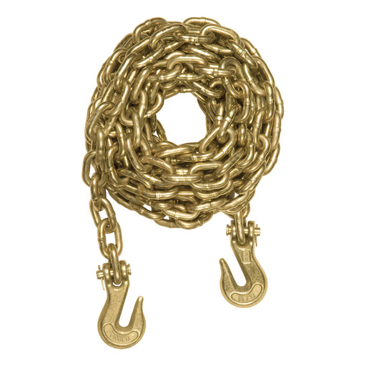 Curt 16' Transport Binder Safety Chain with 2 Clevis Hooks (26,400 lbs, Yellow Zinc) - 80310