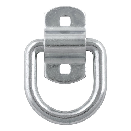 Curt 3" x 3" Surface-Mounted Tie-Down D-Ring (3,600 lbs, Clear Zinc) - 83742